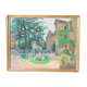 Gouache Marc Hourriel " la maison de maitre au jardin fleuri"