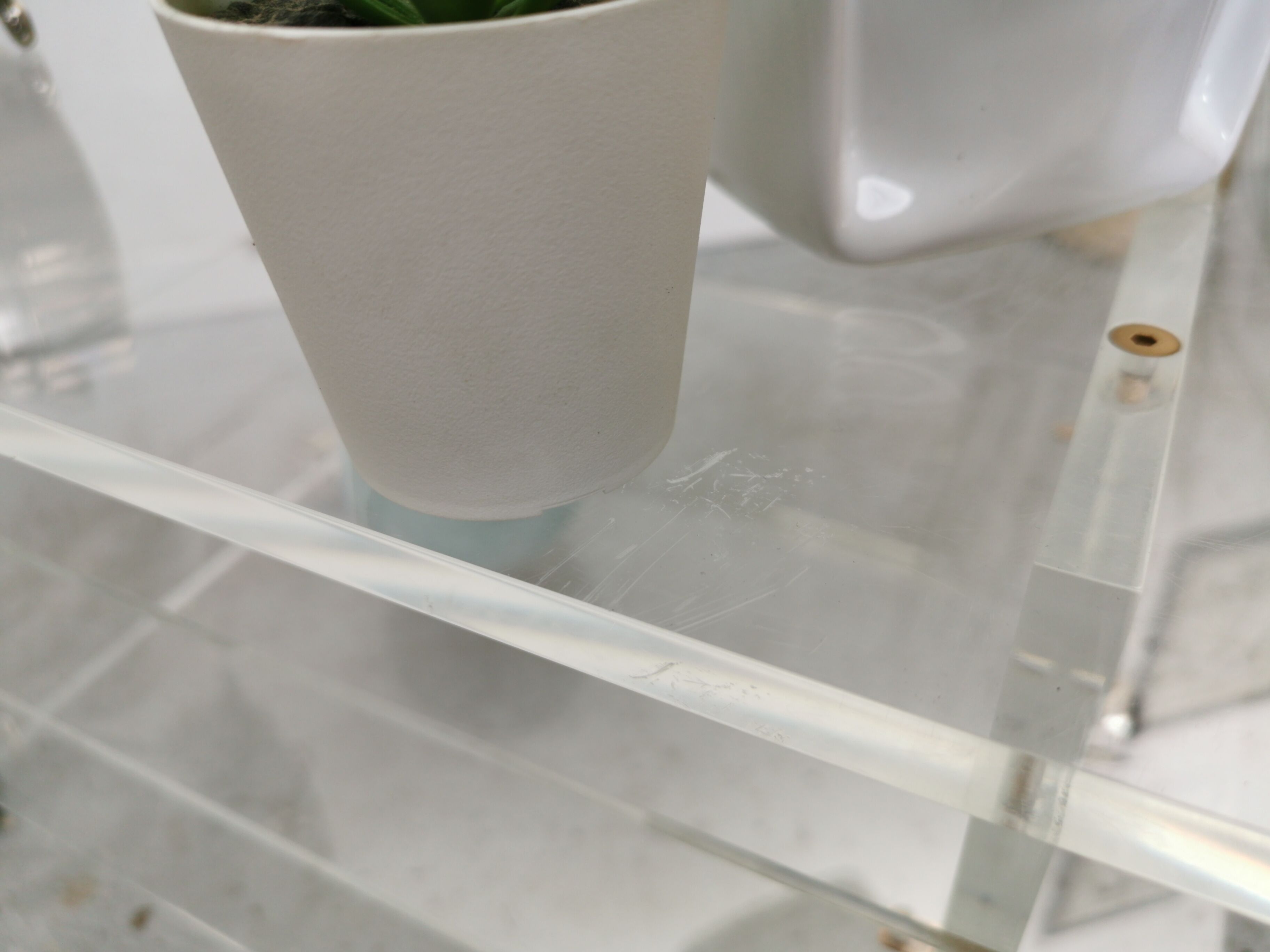 Vintage TV furniture David Lange plexiglass