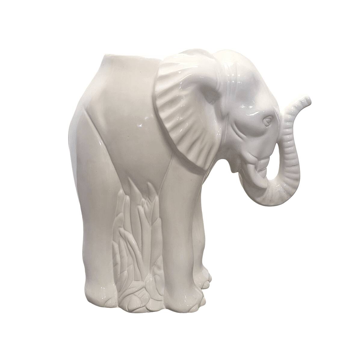 Vintage French Ceramic Elephant Planter / Umbrella Stand, 1970s