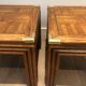 Pair of wooden and brass sofa ends
