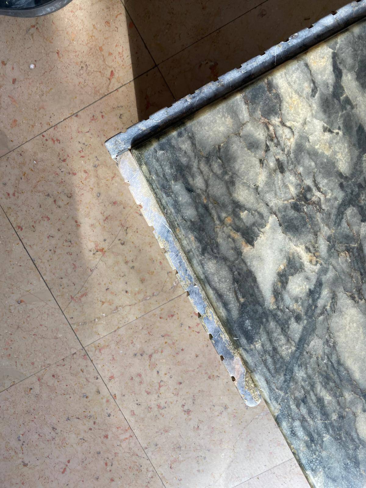 Roche Bobois marble coffee table, leaf, 70s