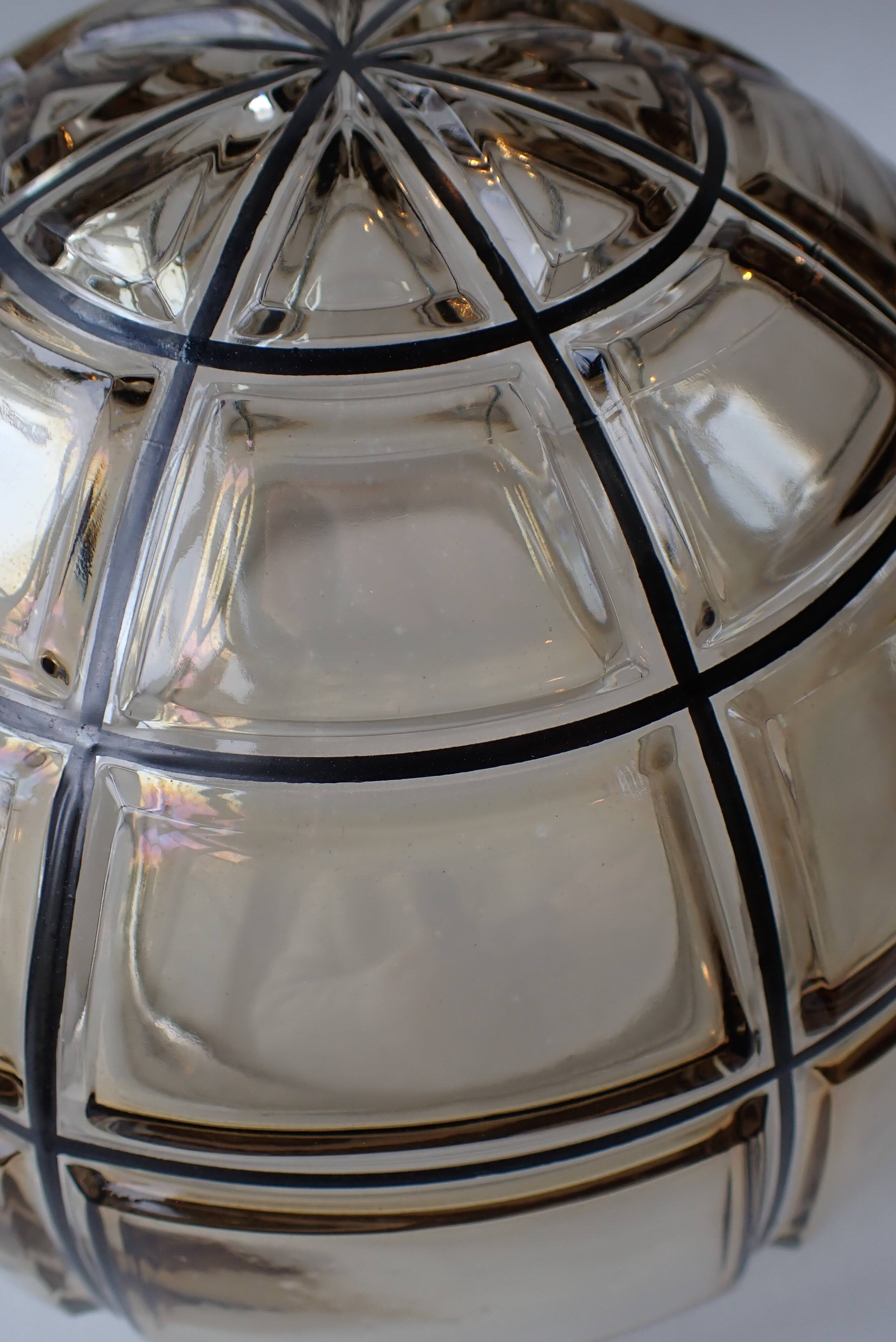 Vintage wall/ceiling light in amber glass / RZB Germany