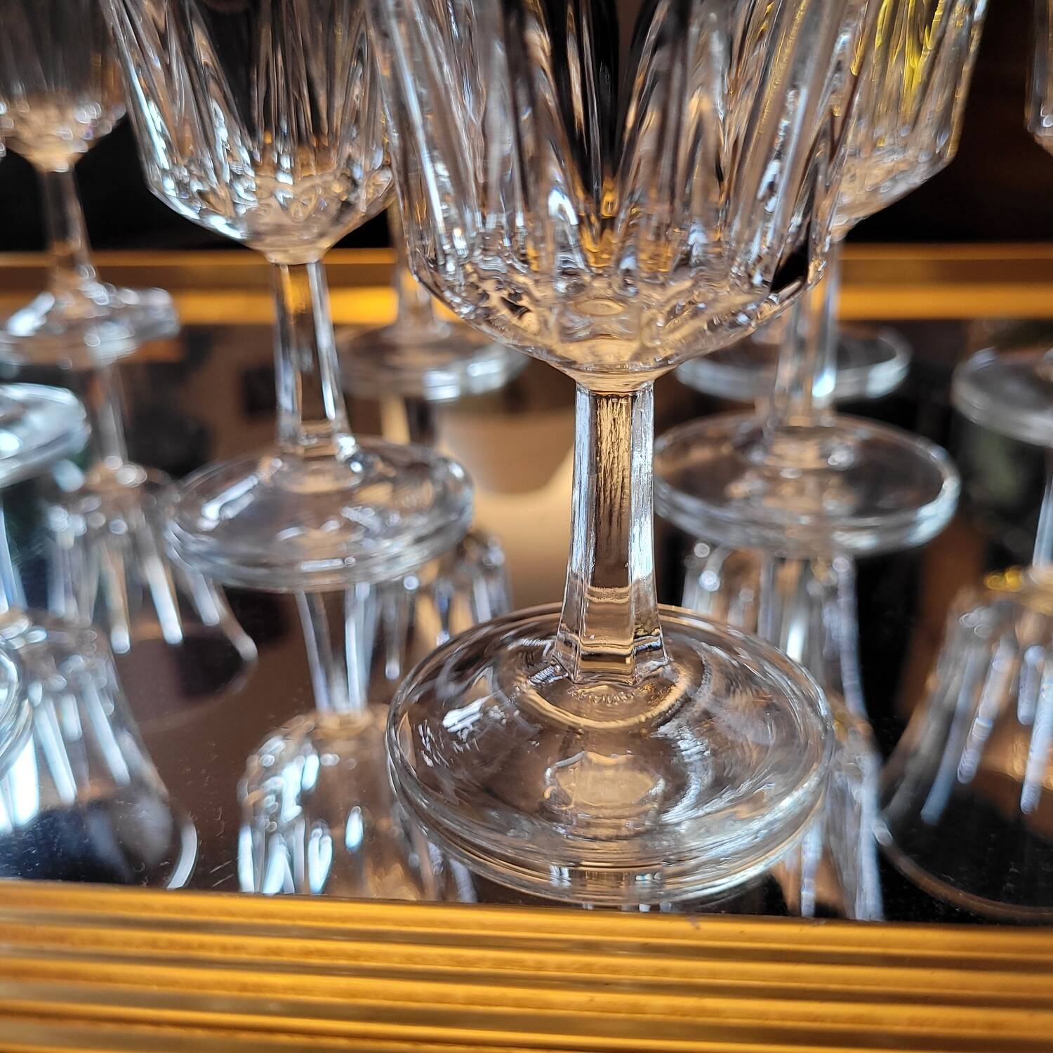 12 faceted stemmed glasses – 1970s 12 faceted stemmed glasses – year