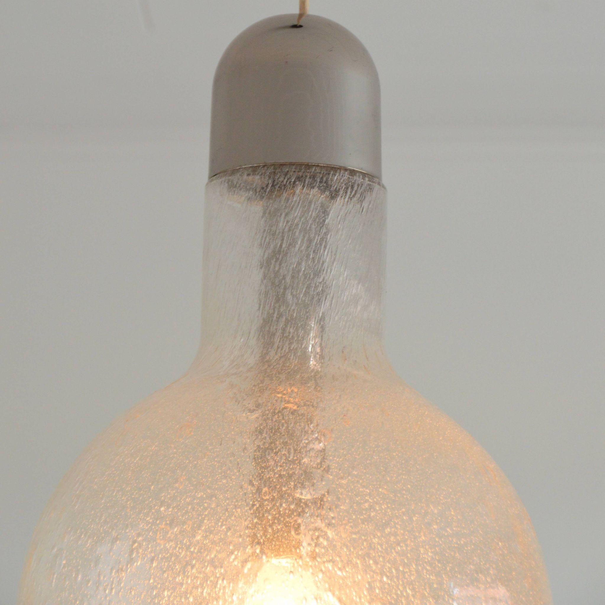 Vintage 1970s Peill and Putzler bubble glass pendant light
