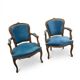 Pair of Louis XV style cabriolet armchairs