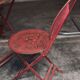 Sheet metal table and chairs