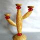 Candle holder in gilded bronze and resin by Richard Lauret for Fondica. France 1990s