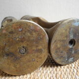 Pair of vases with engraved shell casings, WW1 trench art