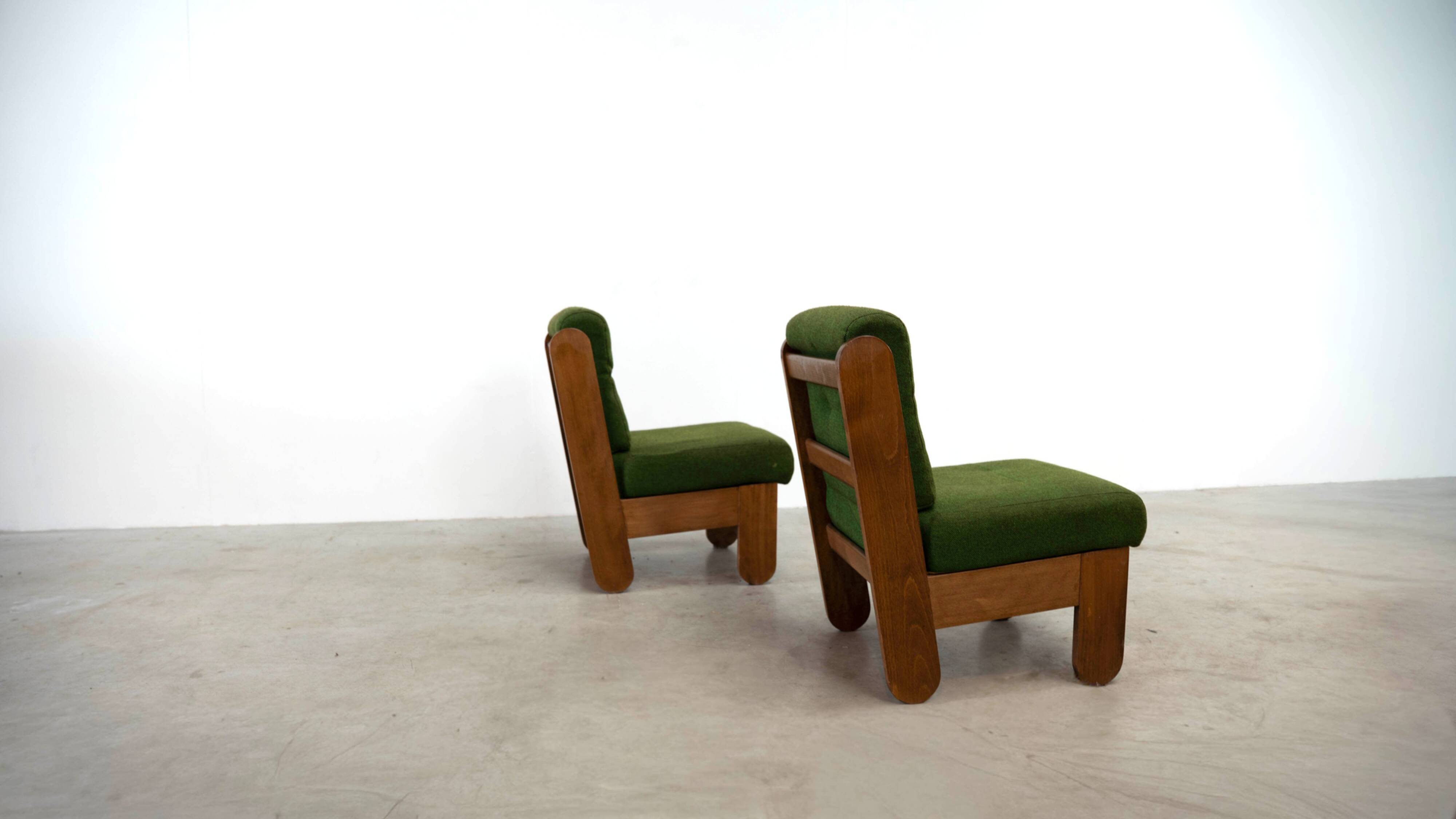 Ensemble de 2 fauteuils lounge verts français