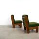 Ensemble de 2 fauteuils lounge verts français