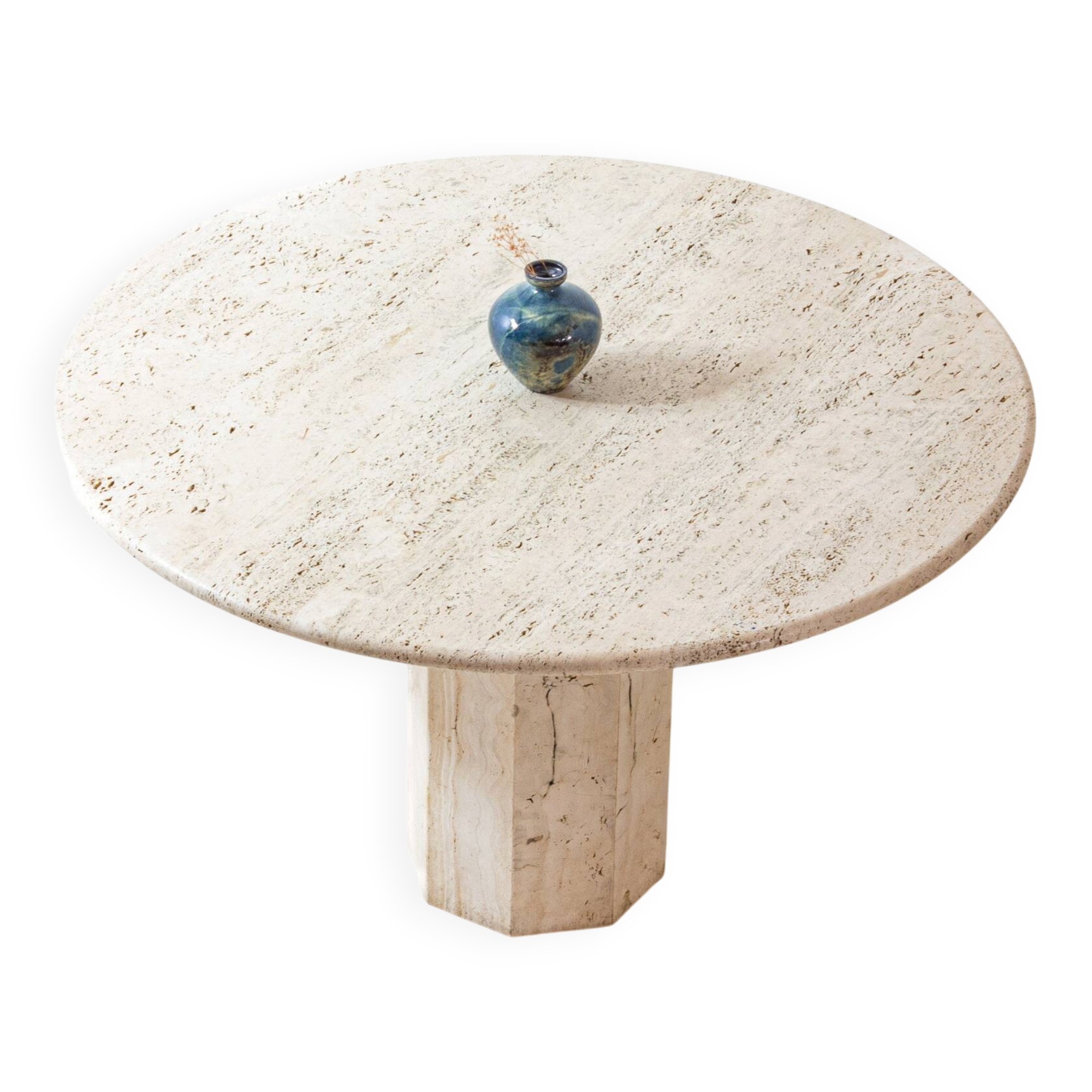 Organic travertine dining table, Italy 1970s
