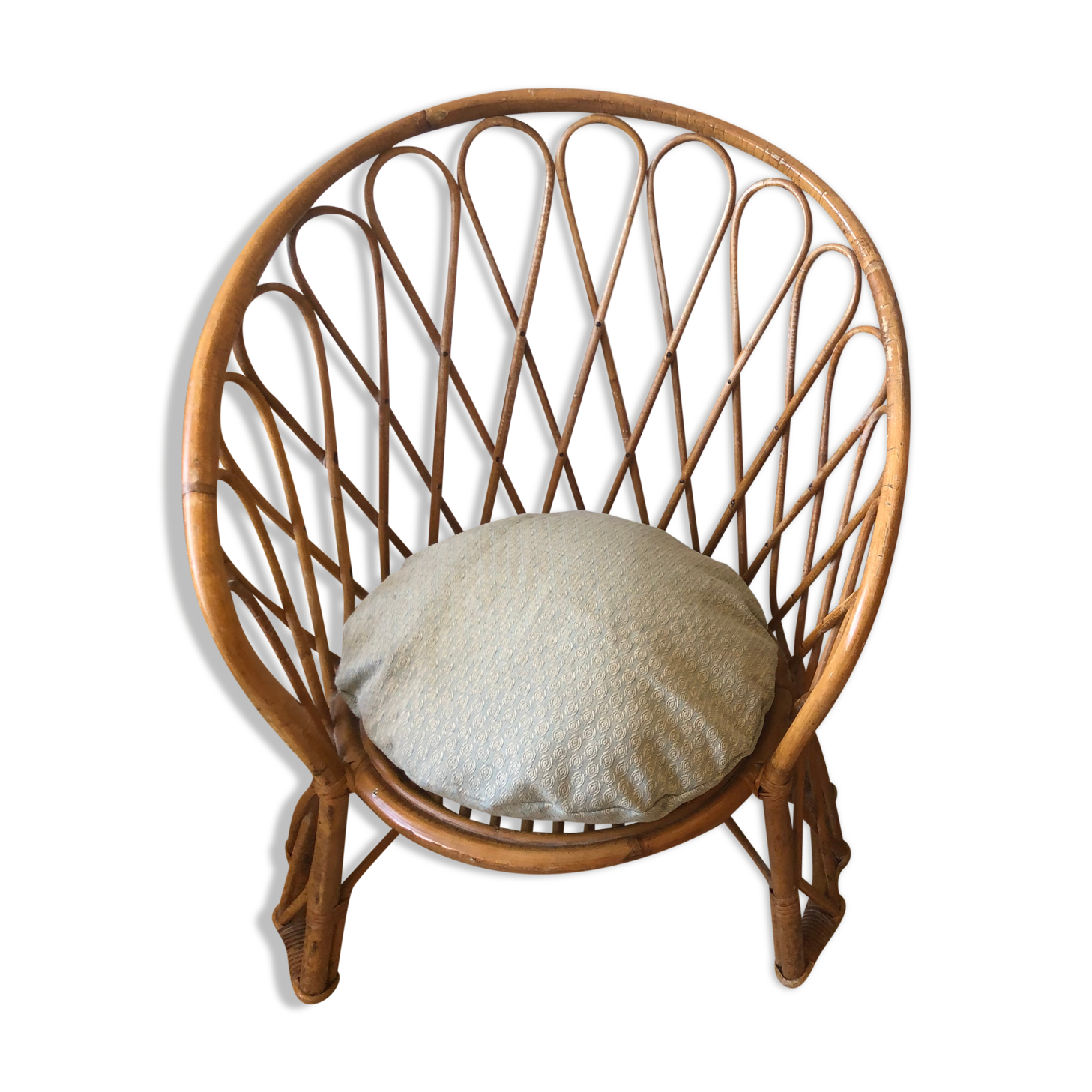 Pair of vintage rattan armchairs