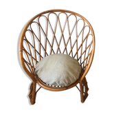 Pair of vintage rattan armchairs