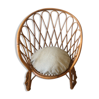 Pair of vintage rattan armchairs