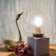 Vintage glass globe table lamp and wooden foot