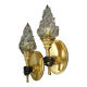 Pair of wall lights with hands in the style of John Devoluy - gilded bronze with black patina.