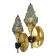Pair of wall lights with hands in the style of John Devoluy - gilded bronze with black patina.