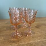 6 Rosaline twisted liqueur glasses