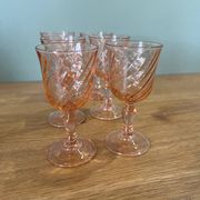 6 Rosaline twisted liqueur glasses