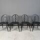 Vintage ebonized ercol dining chairs, 1950s