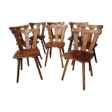 Set of 8 wooden bistro chairs