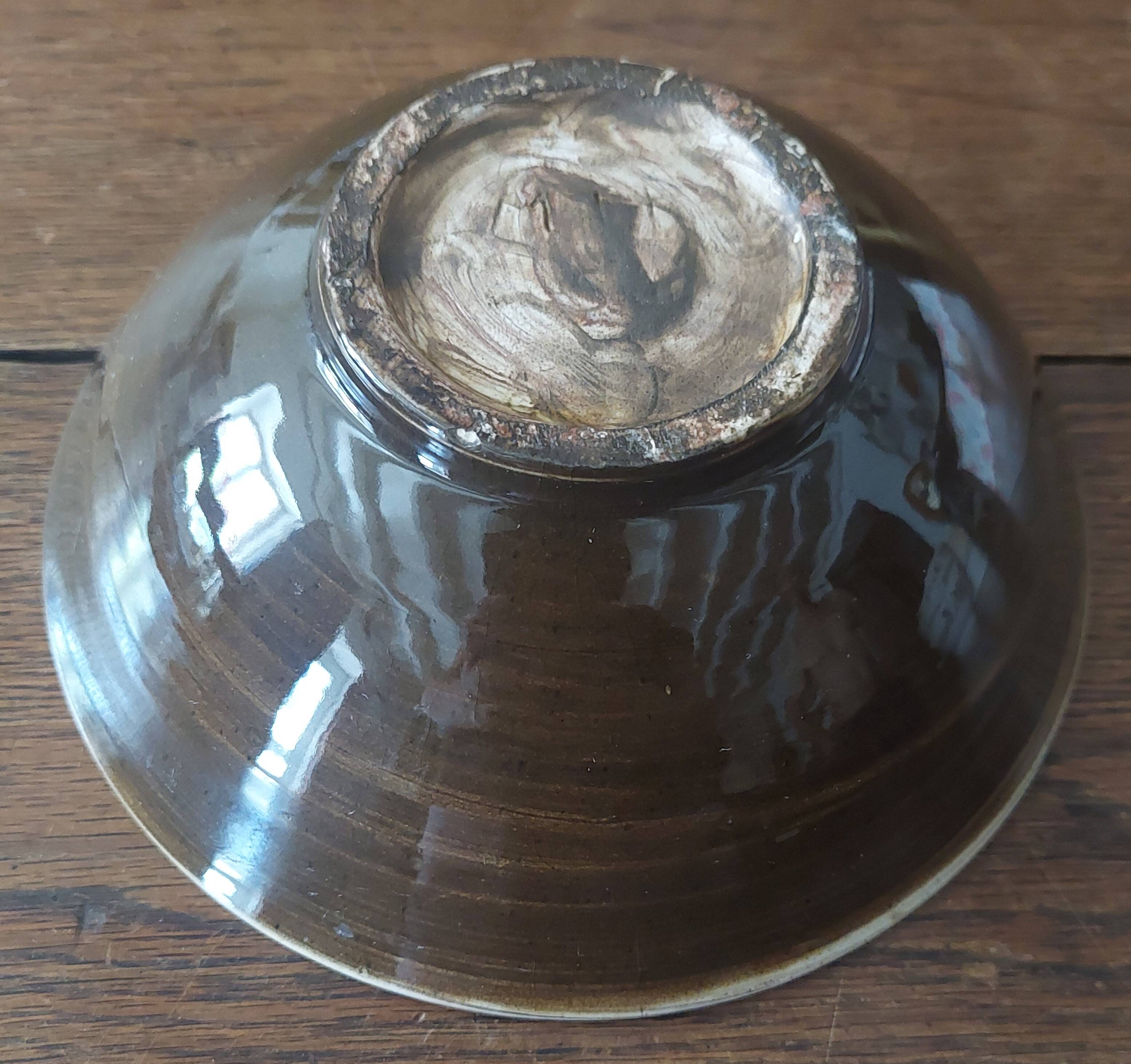 Ceramic salad bowl, glazed terracotta, mixed earth, 20th century