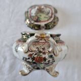 Antique Masons Sauce Boat with Lid English Porcelain Chinoiserie F