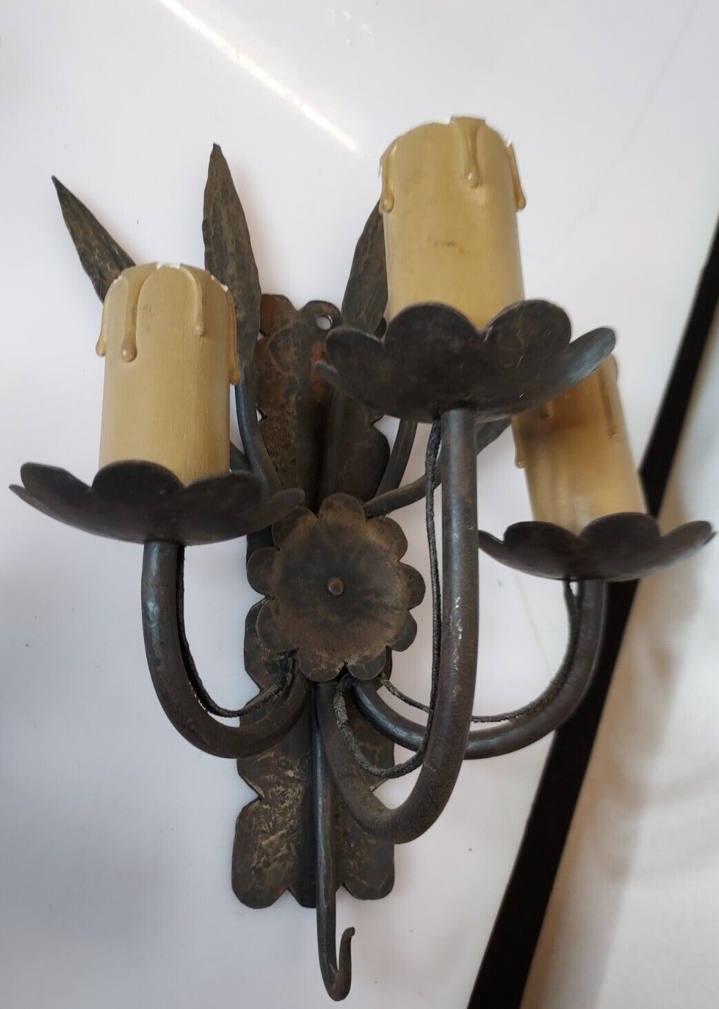 4 wrought iron sconces