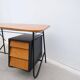 Wooden and metal desk, France 1950