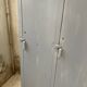 Blue patinated workshop furniture locker room
