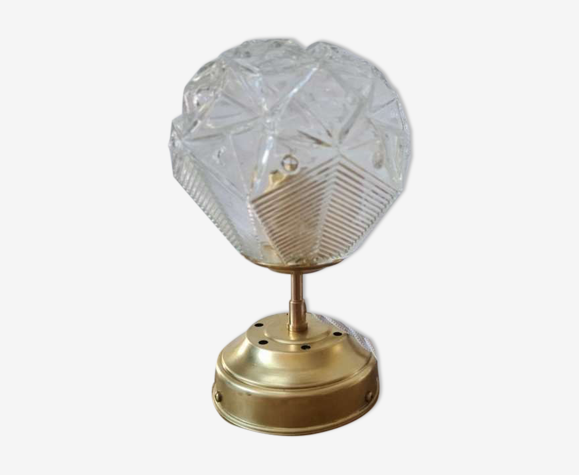 Lampe à poser globe fleur art déco