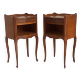 Paire de tables de chevet style Louis XV en merisier