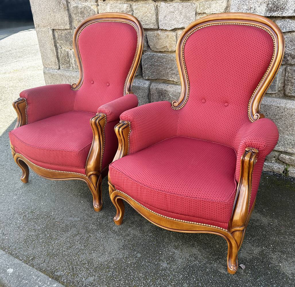 Pair of Louis Philippe style armchairs, vintage, 1960s