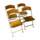 Quatre chaises pliantes velours et laiton