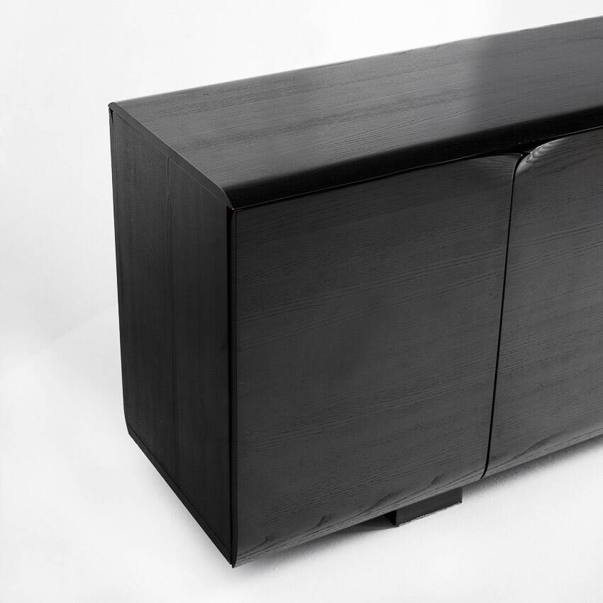 Vintage minimalist sideboard. Solid oak wood. Mid 90s.