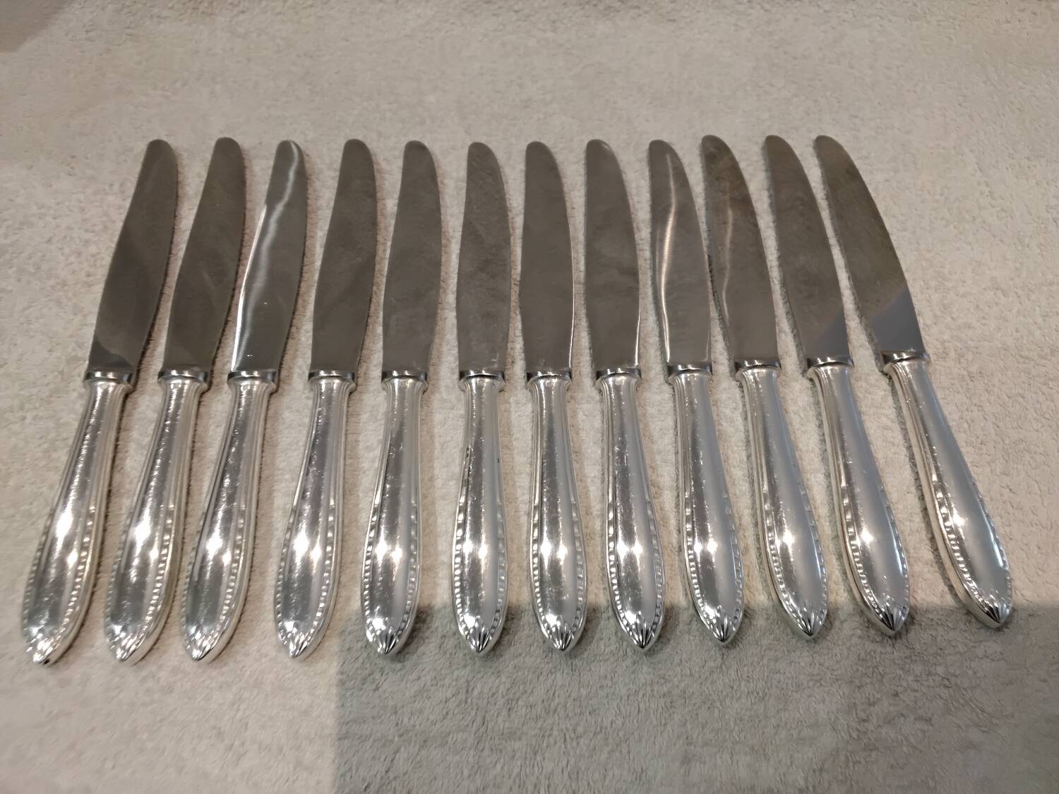 12 silver-plated table knives by Christofle Albatros SL