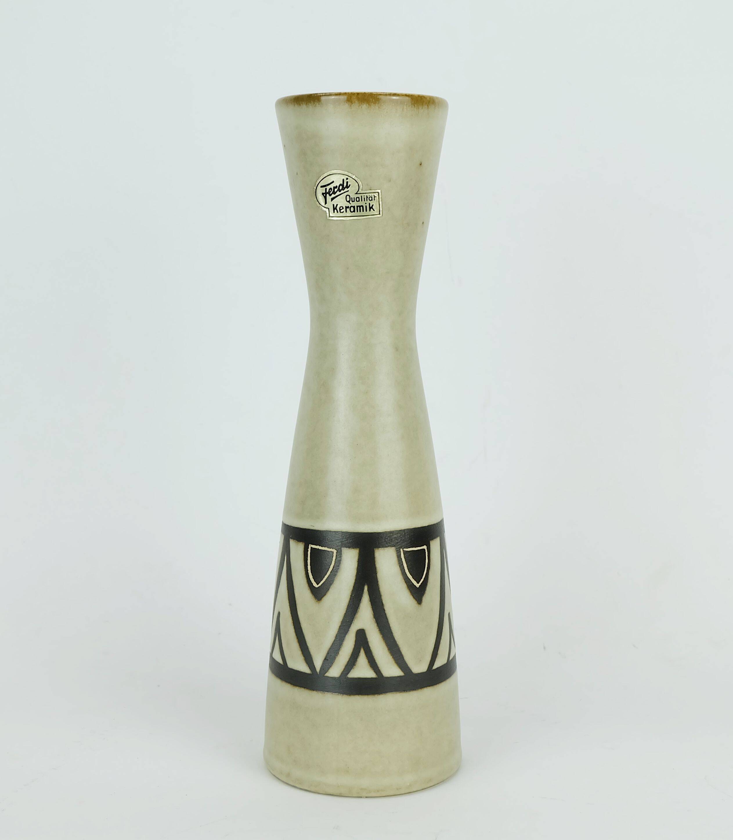 vintage mid century VASE ferdi keramik 1950s abstract decor model 1031/25