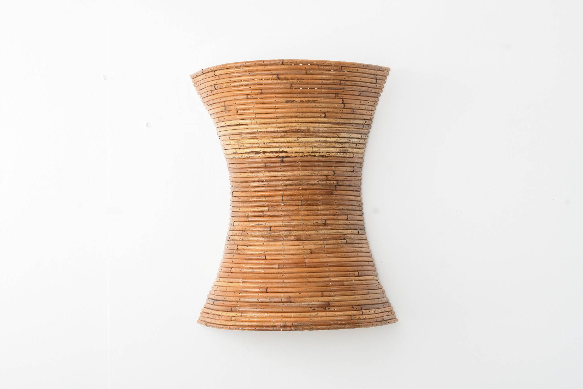 Pair of Organic Rattan Wall Sconces