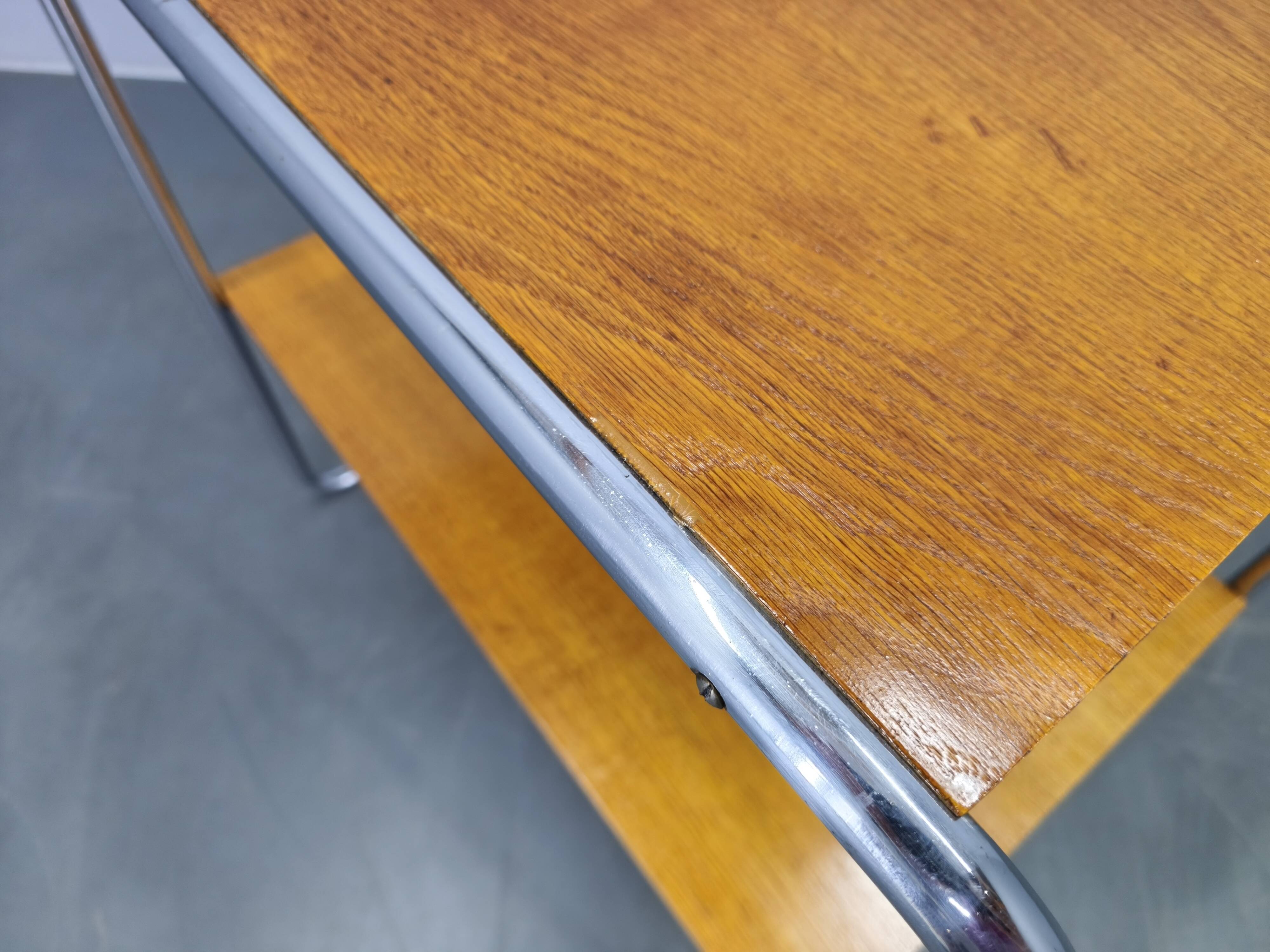 Bauhaus Tubular Steel Side Table in Style of Marcel Breuer, 1930s