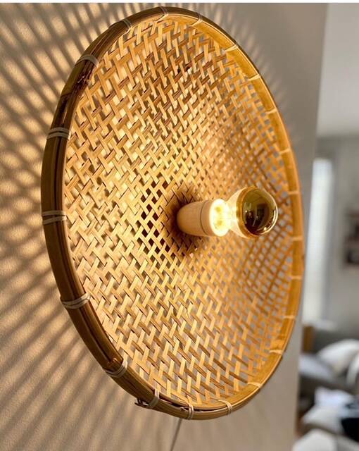 Bamboo wall light