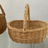 Series of 6 vintage wicker baskets