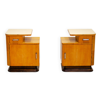 Bauhaus bedside tables by Jindřich Halabala, Czechoslovakia 1930´s, set of 2