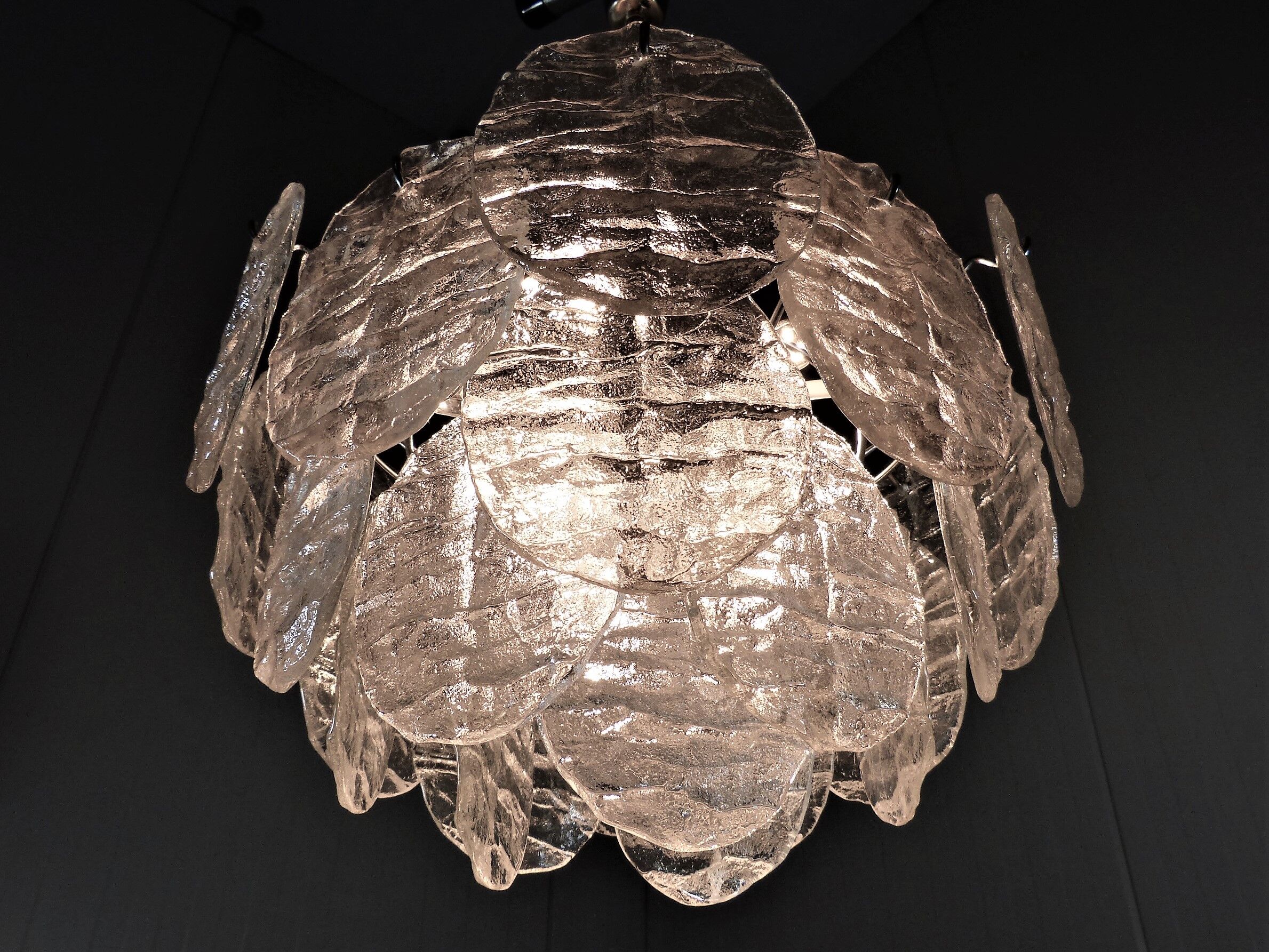 Kalmar candlestick with ice glass discs 1960's