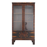 1930s art deco palisander and glass cabinet , czechoslovakia