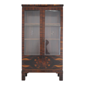 1930s art deco palisander and glass cabinet , czechoslovakia