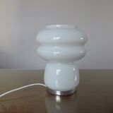 Mushroom lamp in white opaline 70s