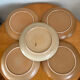 Set of 5 large vintage stoneware dinner plates