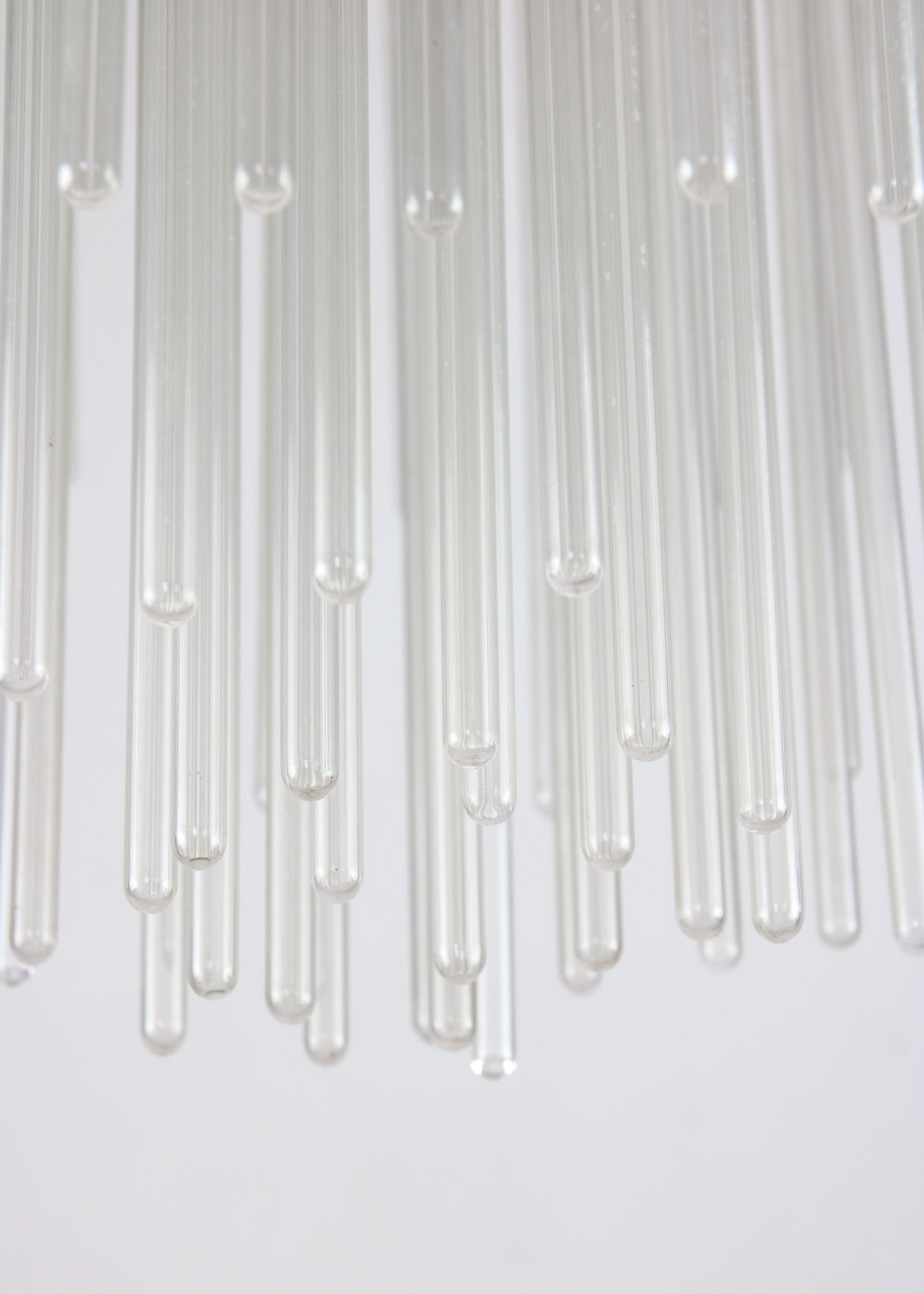 Minimalist handblown glass chandelier, 1970s