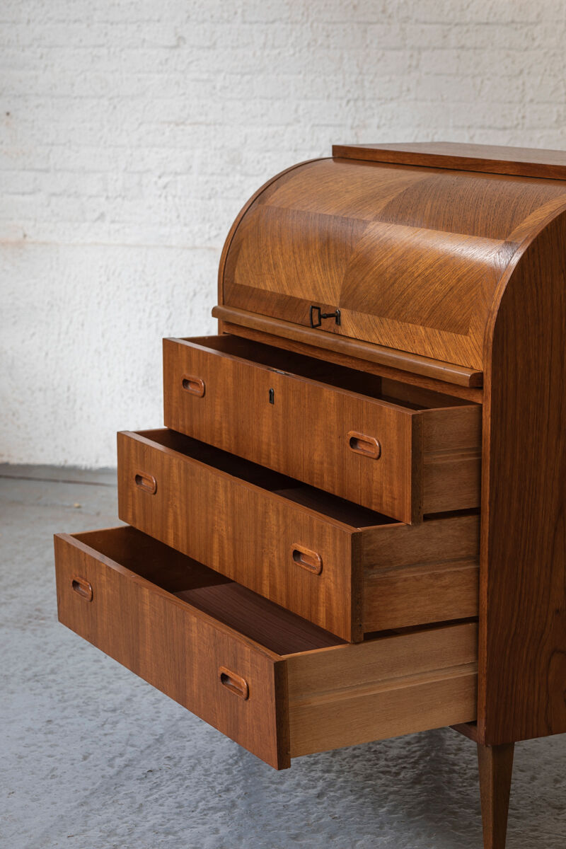 Rolltop secretary in mahogany by Egon Ostergaard, Sweden 1960’s