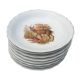 Set de 8 assiettes creuses décors animaux